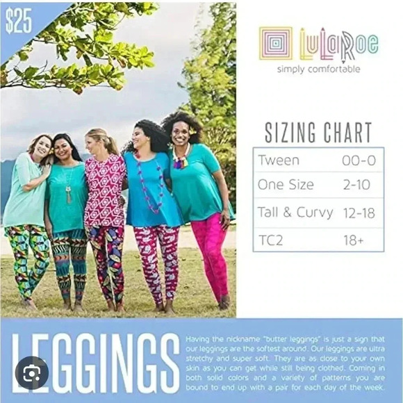 Lularoe TC2 lavender leaf  leggings. OG Patrick quality & fit. - Picture 6 of 6